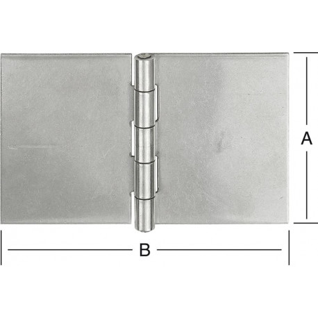 Ger.breit.Scharn. 60x90mmungeb. acier inoxydable V2A