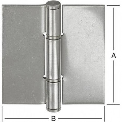 Charnière de porte 90X85mm non percée. acier inoxydable