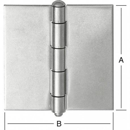 Charnières 75x75mm acier inoxydable V2A