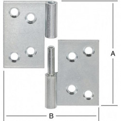 Charnière de levage gauche 70X100 galva
