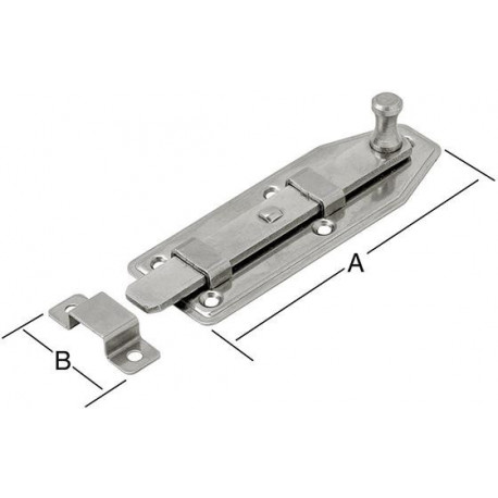 Loquet de fenêtre droit 80X30mm.Est (V2A)