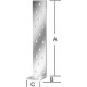 Ancrage acier plat béton.vz 200x40x2.0mm