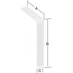 Equerre alu 200X250 mm blanc (Par 6)