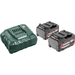 Kit de démarrage de batterie 18,0 V 2 x 4,0 Ah chargeur Metabo ASC 55 carton