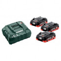Kit de démarrage batterie LiHD 18,0 V 3 x 4,0 Ah chargeur Metabo ASC 55 box