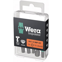 Embout Bit Impaktor 1/4 DIN 3126 E6.3 T30x50mm 5er Pack Wera