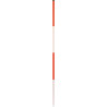 Jalon de chantier 2m. Acier. Rond pointu. Rouge/blanc