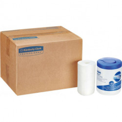 Lingettes nettoyantes au solvant WypAll® Wettask. blanc 55 lingettes en boîte distributrice