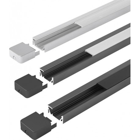 Profil ChannelLine G1 black.darkL2m Alu-+ profil de couverture