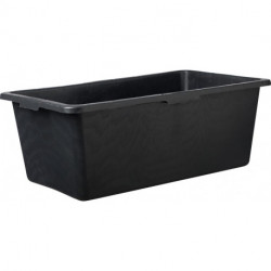 Bac à mortier 90L carré noir. Échelle L