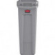 Poubelle de tri 87 l H762xl279xP558mm gris avec gaines d'aération RUBBERMAID 