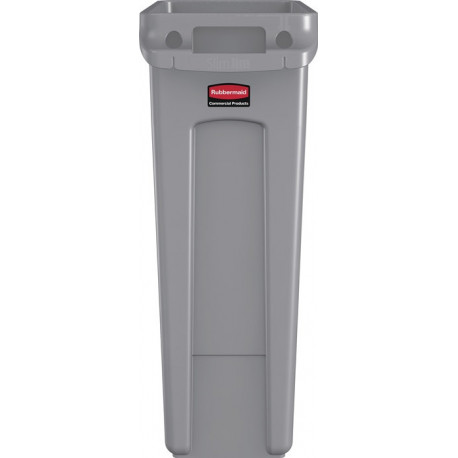 Poubelle de tri 87 l H762xl279xP558mm gris avec gaines d'aération RUBBERMAID 