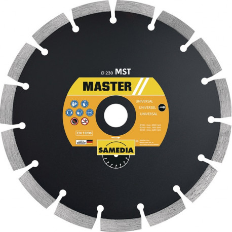 Disque diamanté MST D. 300 mm perçage de 20 mm soudé au laser 11 mm 