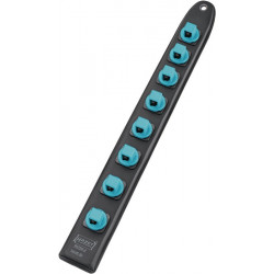 Barrette de douilles pour inserts de clé à douille SmartRail magn.L.365mm 1/2 pouce 8 douilles. 