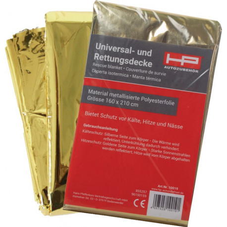 Couverture de sauvetage DIN 13164 L2100xB1600xH0.2env.mm dimensions pliage env. 