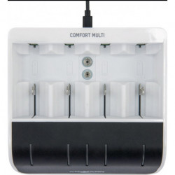 Chargeur rapide NiBC-ComfortMulti-USB-cb avec entrée USB 1.2 V NiMH ANSMANN 