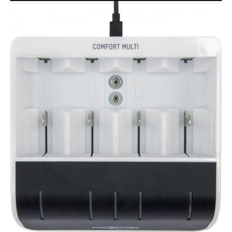 Chargeur rapide NiBC-ComfortMulti-USB-cb avec entrée USB 1.2 V NiMH ANSMANN 
