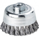 Brosse boisseau D. 80 mm filetage épaiss. de fil 0.5 mm acier 9 000 min-¹ LESSMA 