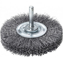 Brosse plate D. 80 mm tige 6 mm épaiss. de fil 0.3 mm acier 19 mm 15 000 min-¹ L 