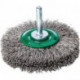 Brosse plate D. 80 mm tige 6 mm épaiss. de fil 0.3 mm acier inoxydable 19 mm 15 