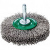 Brosse plate D. 80 mm tige 6 mm épaiss. de fil 0.3 mm acier inoxydable 19 mm 15 