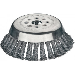 Brosse conique D. 155 mm épaisseur de fil 0.5 mm acier 12 mm perçage 20 mm 10 00 