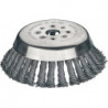 Brosse conique D. 155 mm épaisseur de fil 0.5 mm acier 12 mm perçage 20 mm 10 00 