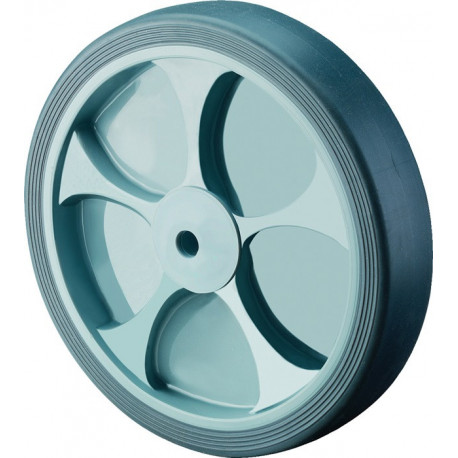 Roue en caoutchouc thermoplastique (gris), roulement à rouleaux 