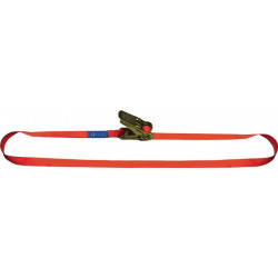 Sangle d'amarrage DIN EN 12195-2 longueur 4 m largeur 25 mm avec rochet LC U 700 daN