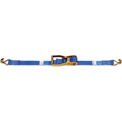 Sangle d'amarrage DIN EN 12195-2 longueur 10 m largeur 50 mm avec rochet + crochets pointu LC U 4000 daN