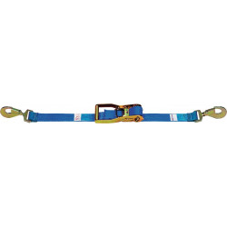 Sangle d'amarrage DIN EN 12195-2 longueur 6 m largeur 50 mm avec rochet + mousqueton LC U 4000 daN