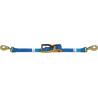 Sangle d'amarrage DIN EN 12195-2 longueur 8 m largeur 50 mm avec rochet + mousqueton LC U 4000 daN
