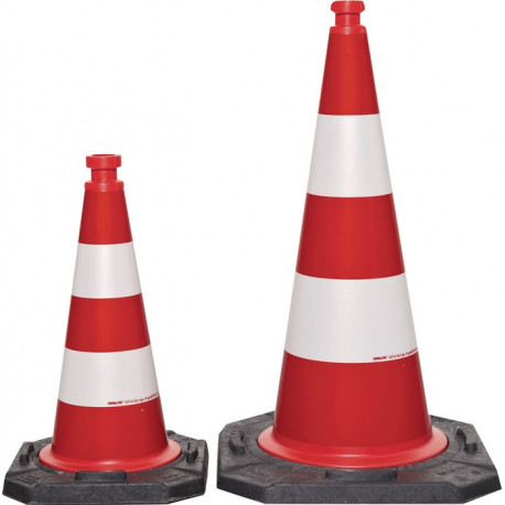 Cône de signalisation TL hauteur 500 mm testé par BAST. 2 bandes poids 3.20 kg. 