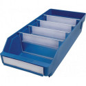 Boîte pour étagère L400xl180xH95mm bleue PP (Par 20)