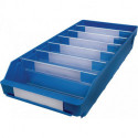 Boîte pour étagère L500xl240xH95mm bleue PP (Par 15)