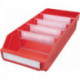 Boîte pour étagère L400xl180xH95mm rouge PP (Par 20)