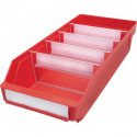 Boîte pour étagère L400xl180xH95mm rouge PP (Par 20)