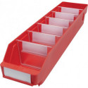 Boîte pour étagère L500xl120xH95mm rouge PP (Par 30)