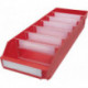 Boîte pour étagère L500xl180xH95mm rouge PP (Par 20)