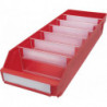 Boîte pour étagère L500xl180xH95mm rouge PP (Par 20)