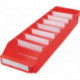 Boîte pour étagère L600xl180xH95mm rouge PP (Par 20)
