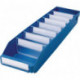 Boîte pour étagère L600xl180xH95mm bleue PP (Par 20)