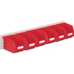 Jeu de boîtes de rangement ouvertes H140xl920xP250mm tôle d'acier/polyéthyl. rev 