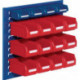 Jeu de boîtes de rangement ouvertes H450xl500xP250mm tôle d'acier/polyéthyl. rev 
