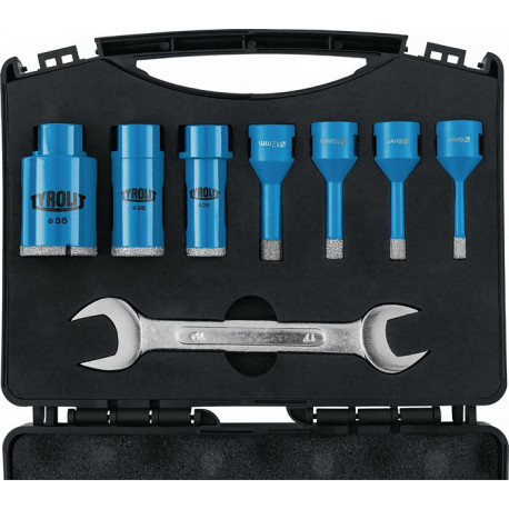 Jeu de perçage pour carrelage DDT 8 pièces D. 6. 8. 10. 12. 20. 25. 35 mm tige M 