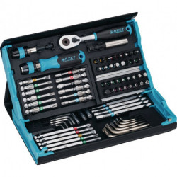 Assortiment d'embouts SmartCase 2200SC-31 73 pièces fente/PH/PZD/TX/TX avec emboîtement/hexagone interne. HAZET 
