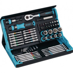 Assortiment d'embouts SmartCase 2200SC-32 59 pièces fente/PH/PZD/TX/TX avec emboîtement/hexagone. HAZET 
