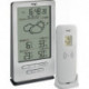 Station météo XENA H145xl82xP47mm argenté plastique pour intérieur/extérieur ave 