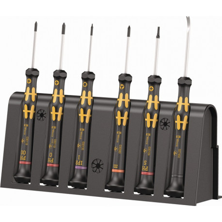 Jeu de tournevis de mécan. de précision Kraftform Micro 6 ESD 6 pièces WERA 