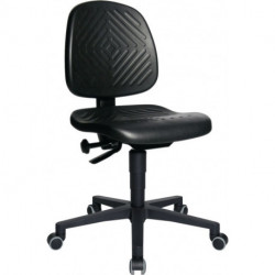 Chaise d’atelier pivotante TEC 40 roulettes mousse de polyuréthane noire 410-540 